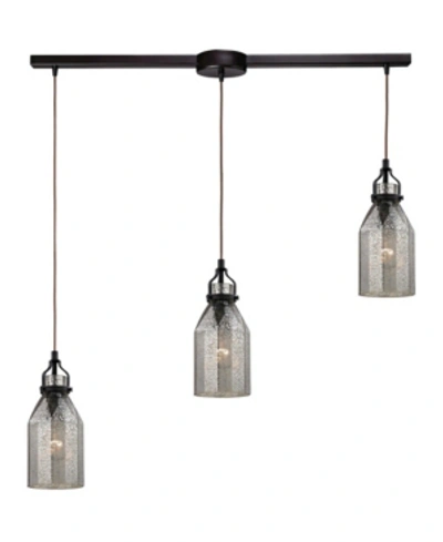Elk Lighting Danica 3 Light Pendant In Oil Rubbed Bronze And Mercury Glass