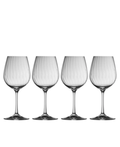 Belleek Pottery Erne Wine Glass Set Of 4 In Clear