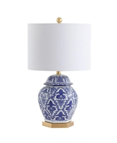 Jonathan Y Gretchen 25" Ginger Jar Ceramic,metal Led Table Lamp In Blue