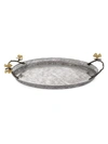 Michael Aram Butterfly Ginkgo Oval Tray In Silver/gold