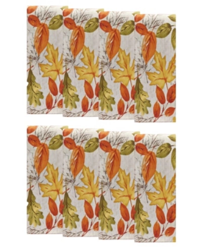 Elrene Autumn Leaves Fall Printed Napkins, Set Of 8 In Multi