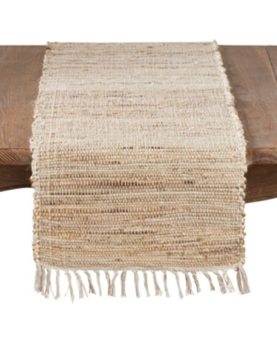 Saro Lifestyle 100% Jute Braided Table Runner In Natural