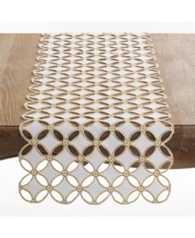 Saro Lifestyle Buche De Noel Collection Holiday Design Table Runner, 16" X 68" In Gold