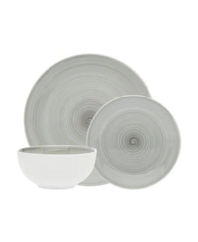 Godinger Spiral Grey 12 Piece Porcelain Dinnerware Set