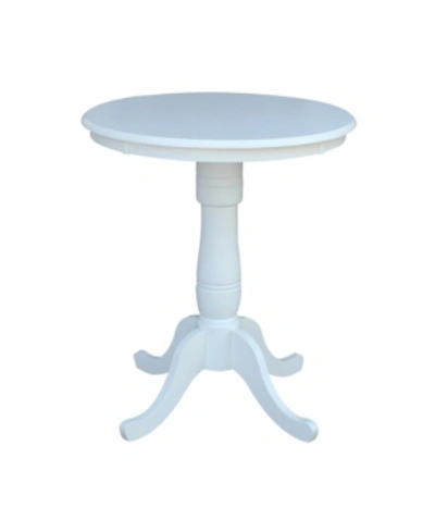 International Concepts 30" Round Top Pedestal Table- 34.9"h In White