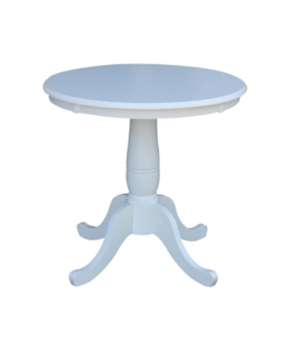 International Concepts 30" Round Top Pedestal Table- 28.9"h In White