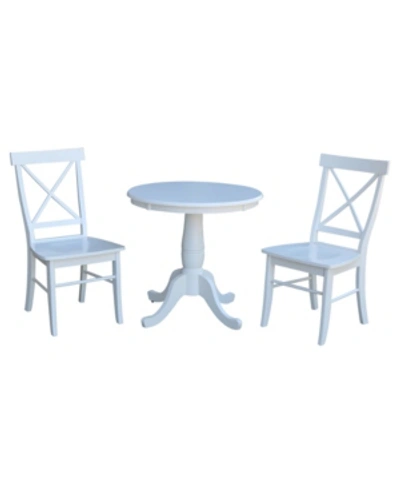 International Concepts 30" Round Top Pedestal Table- With 2 C08-613 Chairs
