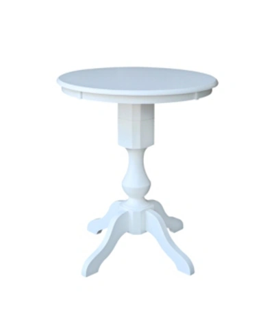 International Concepts 30" Round Top Pedestal Table- 34.9"h In White
