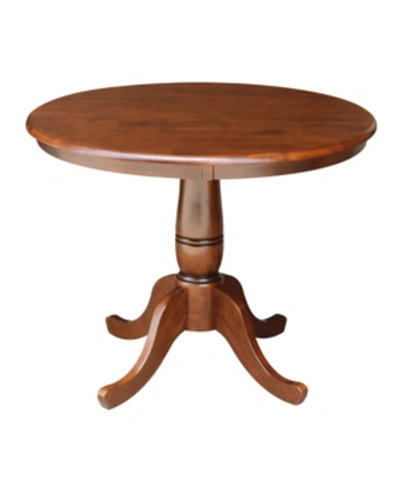 International Concepts 36" Round Top Pedestal Table In Brown