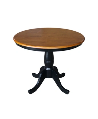 International Concepts 36" Round Top Pedestal Table - 28.9"h In Honey Brown