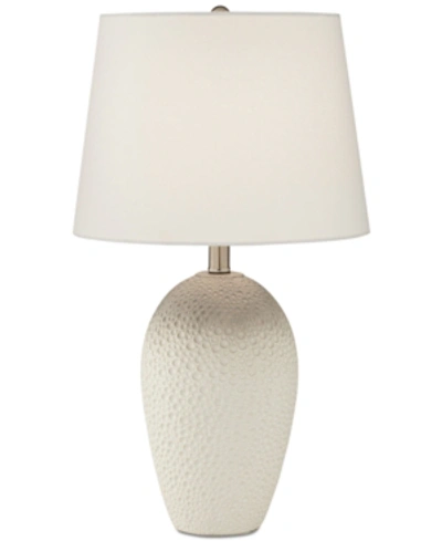 Kathy Ireland Pacific Coast Ceramic Dimpled Table Lamp In White