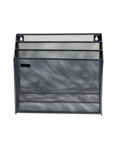 Mind Reader Mesh 3 Tier Wall File Holder In Charcoal