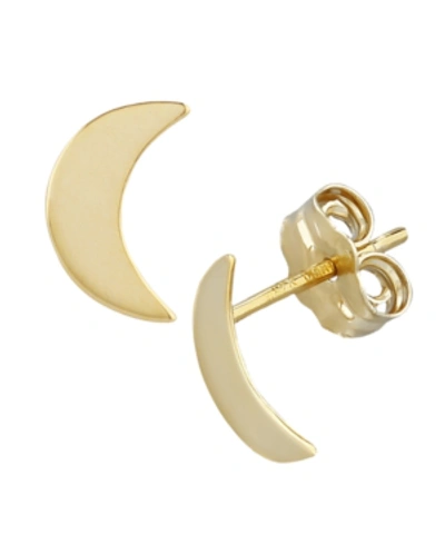 Macy's Flat Cresent Moon Stud Earrings In 14k Gold