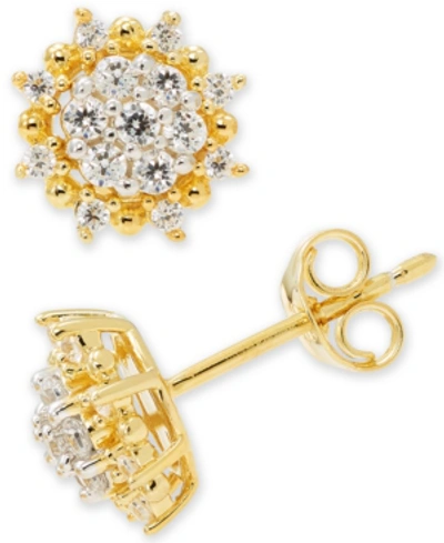 Macy's Diamond Cluster Stud Earrings (3/8 Ct. T.w.) In 14k White Or 14k Gold In Yellow Gold