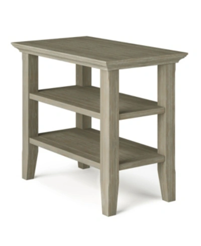 Simpli Home Acadian Solid Wood Narrow Side Table In Gray
