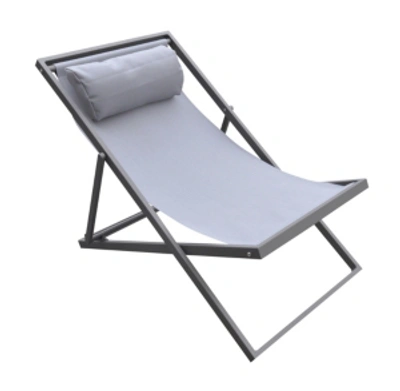 Armen Living Wave Outdoor Patio Chair In Grey