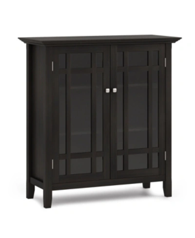 Simpli Home Bedford Solid Wood Medium Storage Cabinet In Dark Brown