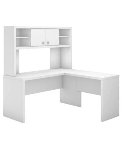 Kathy Ireland Office By Bush Furniture Echo L Shaped Desk With Hutch In Pure White