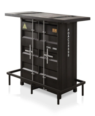 Furniture Of America Tintaldra Storage Bar Table In Black