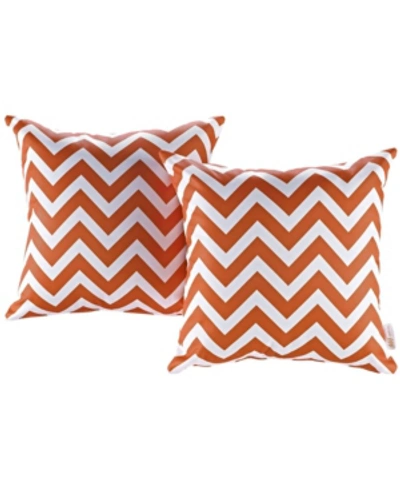 Modway Two Piece Outdoor Patio Pillow Set In Chevron