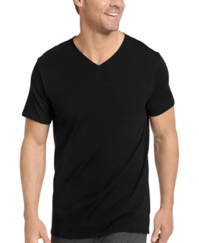 Jockey Men's Active Ultra Soft V-neck T-shirt In Black