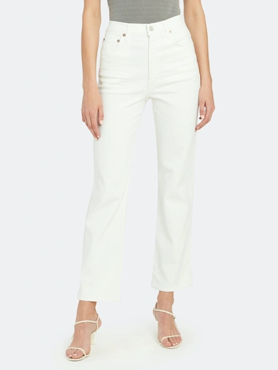 Agolde Pinch Waist High Rise Kick Flare Jeans In White