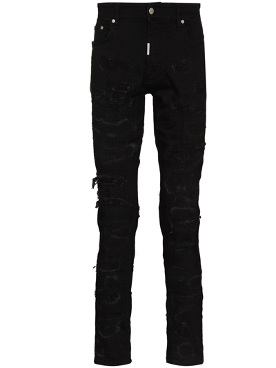 Represent Black Shredded Denim Trouser - Atterley