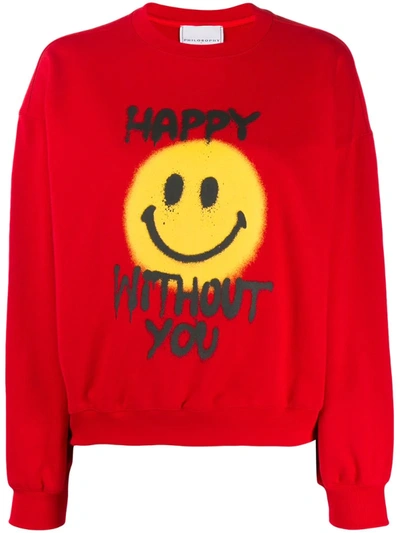 Philosophy Di Lorenzo Serafini Happy Without You Sweatshirt In Red