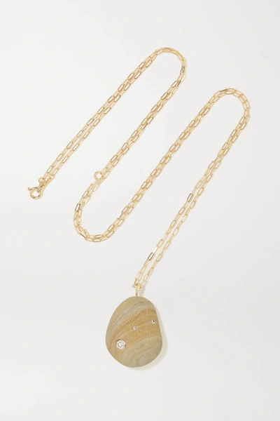 Cvc Stones Gesture 18-karat Gold, Stone And Diamond Necklace
