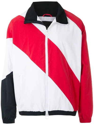 Armani Exchange Diagonal-stripe Lightweight Jacket In White