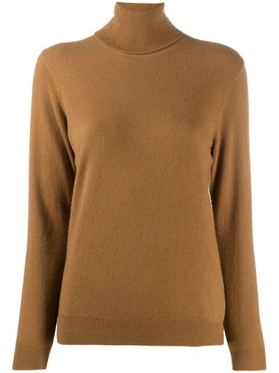 N•peal Cashmere Roll Neck Jumper In Brown