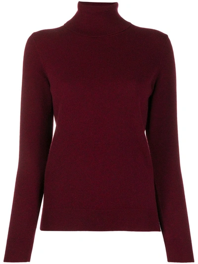 N•peal Cashmere Roll Neck Jumper In Red