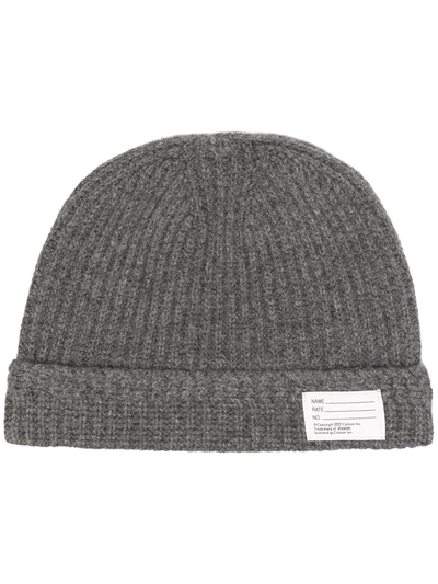 Visvim Logo Patch Beanie In Grey