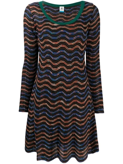 M Missoni Wave Knit Dress In Blue