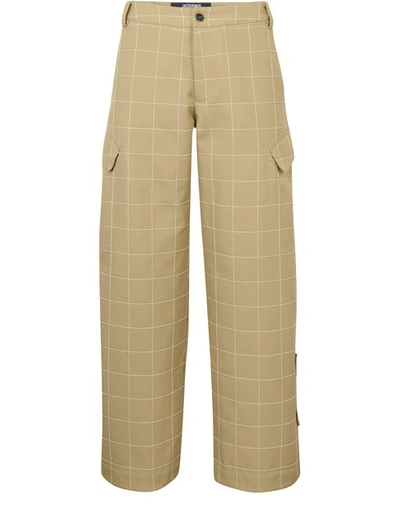 Jacquemus Quadri Pants In Beige Check