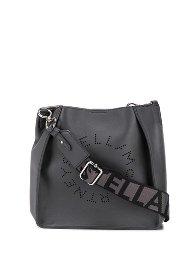 Stella Mccartney Mini Stella Logo Crossbody Bag In Grey