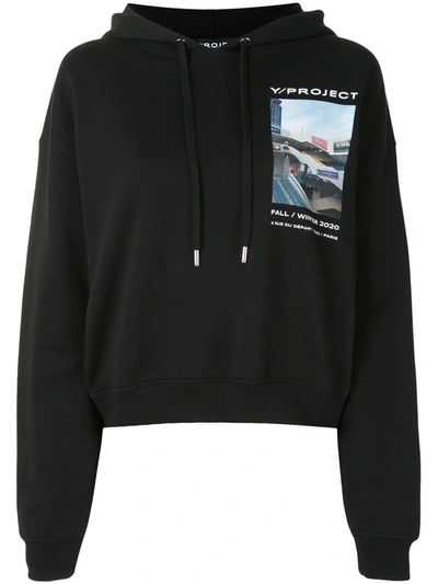 Y/project Photograph Long-sleeve Hoodie In Black