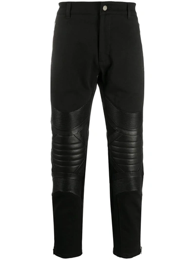 Les Hommes Padded Panel Trousers In Black