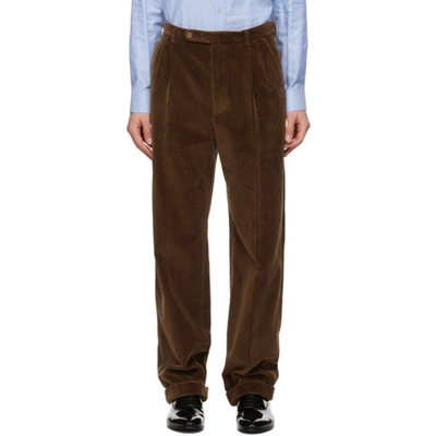 Gucci Brown Cotton Corduroy Trousers In 2514 Russet