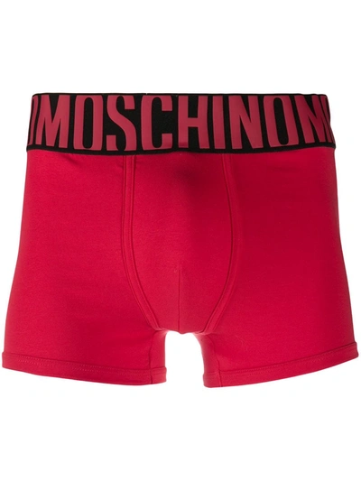 Moschino Jacquard-logo Waistband Boxers In Red