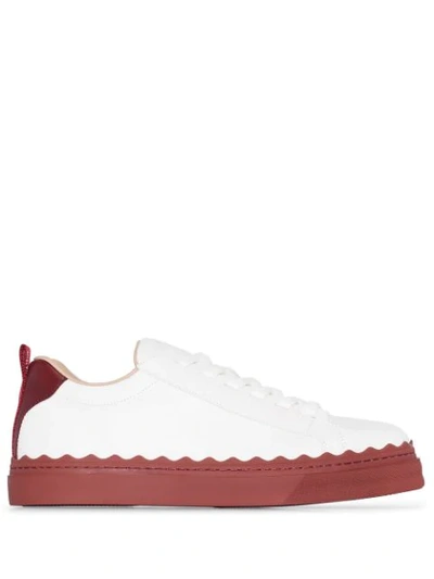 Chloé Lauren Low-top Calf Leather Sneakers In White
