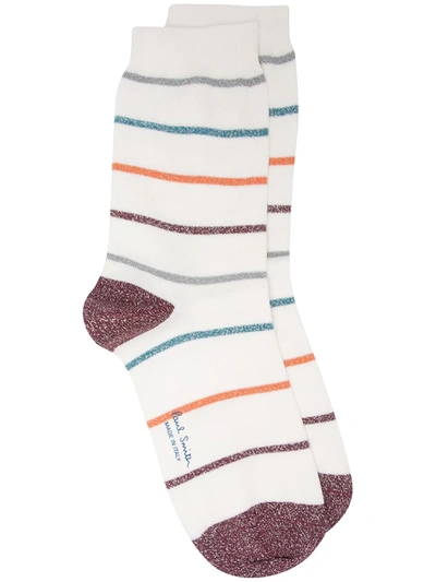 Paul Smith Stripe-jacquard Socks In White