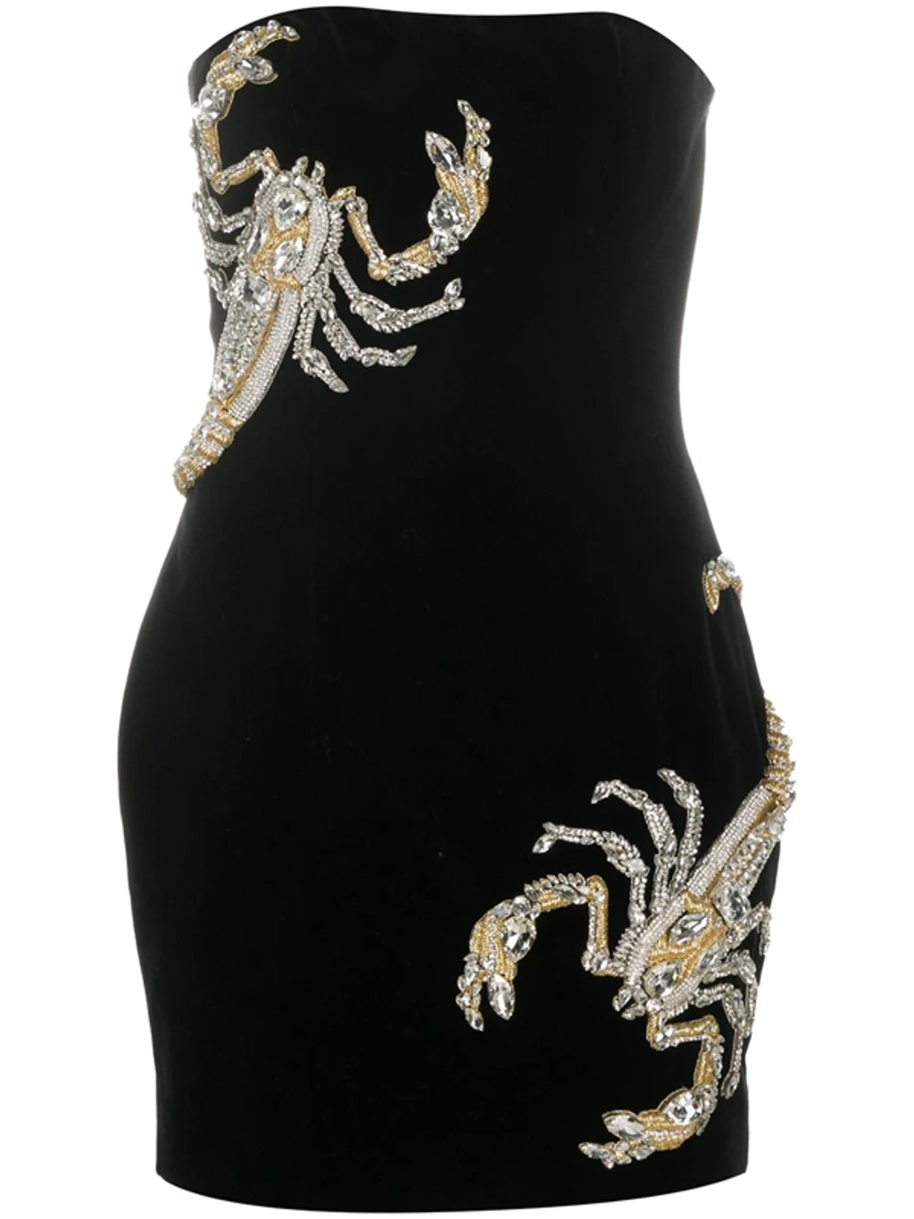 balmain strapless mini dress Balmain Embellihsed Strapless Mini Dress In Black - 70% Off