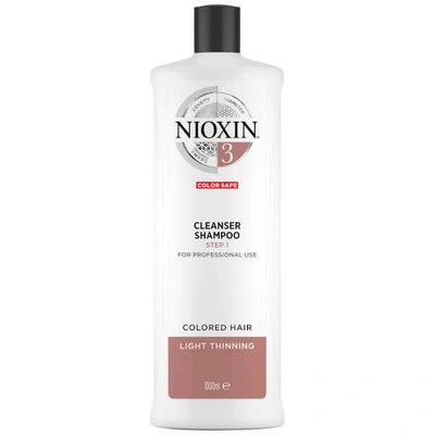 Nioxin 护发三部曲 3 清洁洗发水 1000ml | 轻微稀疏的染色发质