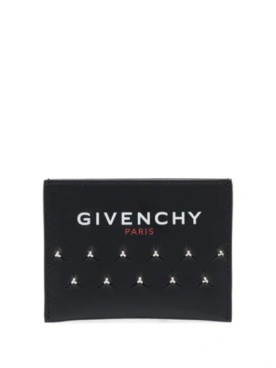 Givenchy Stud-embellished Logo-print Cardholder In Black