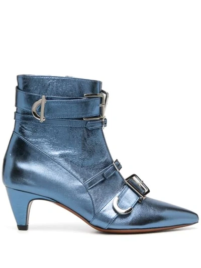 Alexa Chung Multi-buckle Ankle Boots In Blue