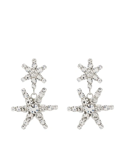 Jennifer Behr Pluto Crystal Starburst Drop Earrings In Silver