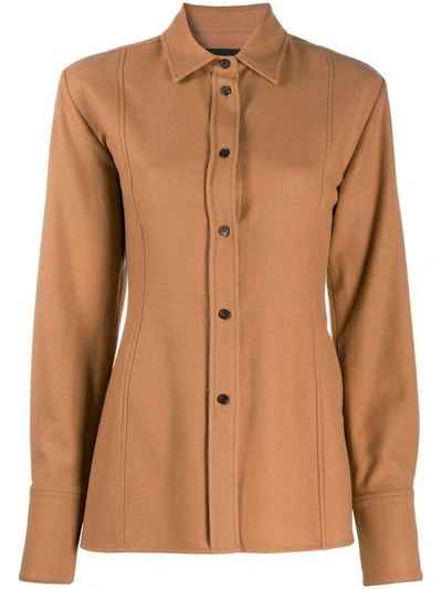 Joseph Classic Collar Shirt In Brown