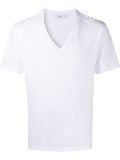 Closed V-neck T-shirt In White
