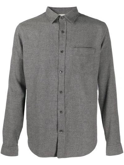 Closed Plain Button Shirt In Grey